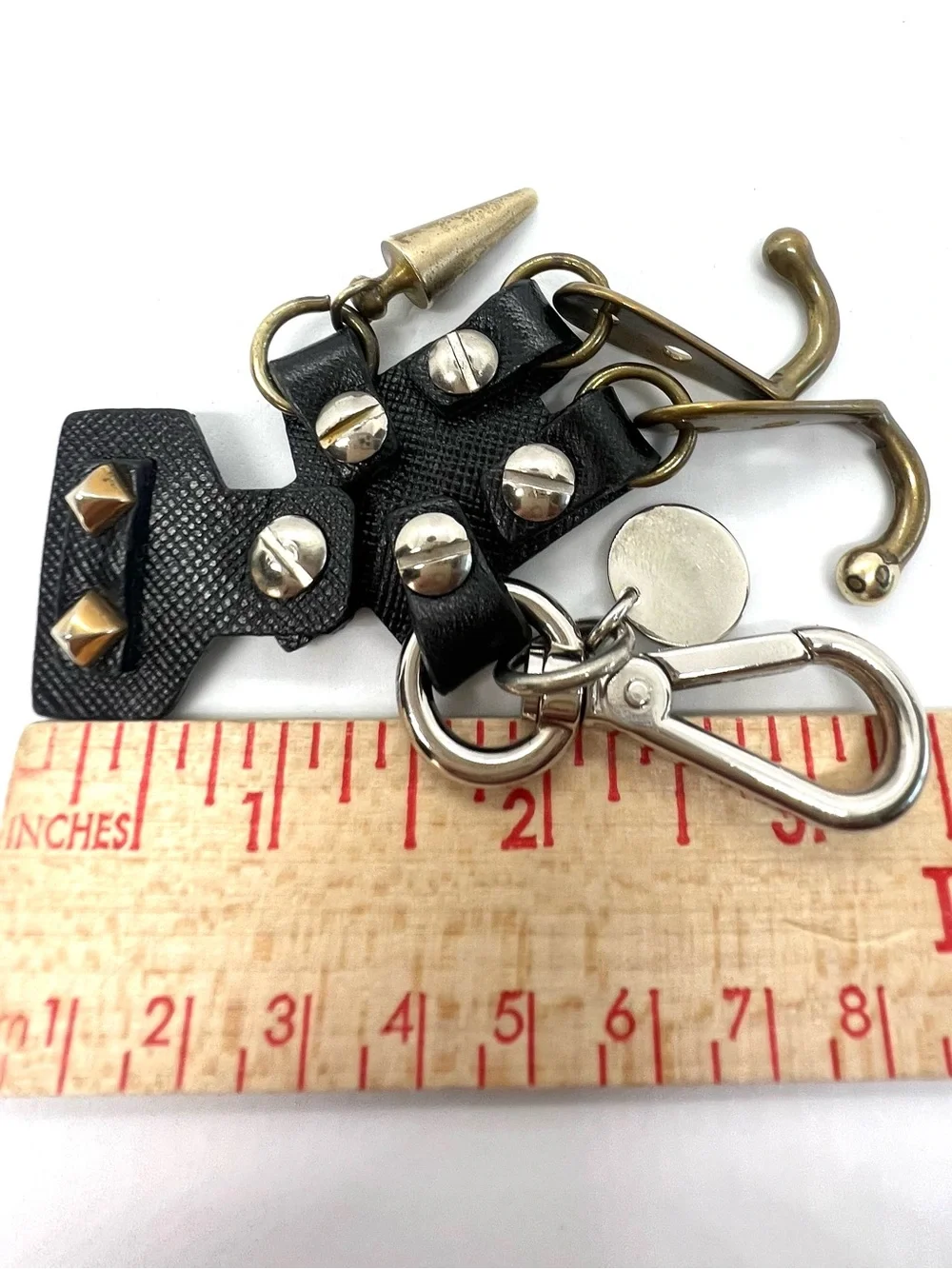 Prada Edward Robot Trick Black Saffiano Leather Keychain Bag Charm